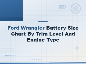 Ford Wrangler Battery Size Chart by Trim Level and Engine Type